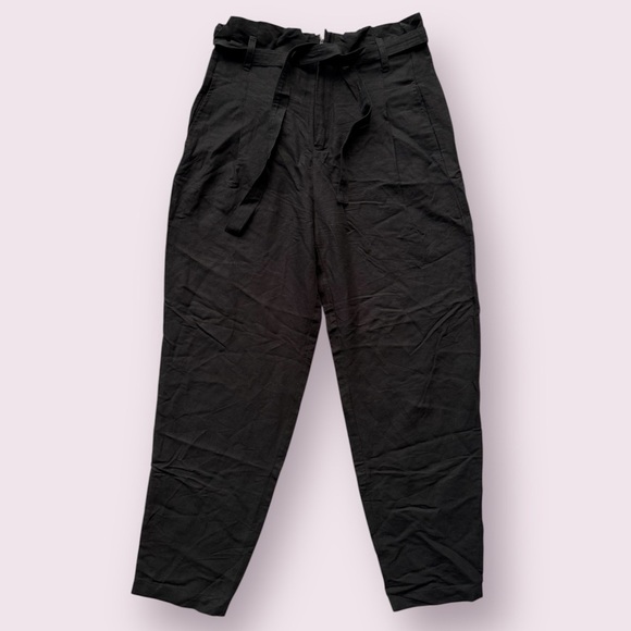 Blank NYC Black Paper Bag Linen Pants - Picture 1 of 12